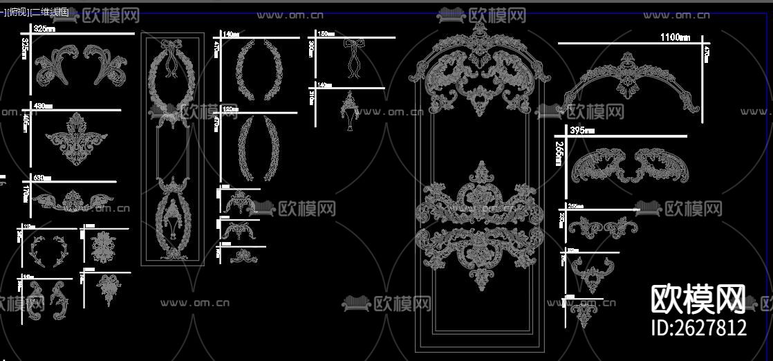 法式拼花CAD图库下载（渲染图6）