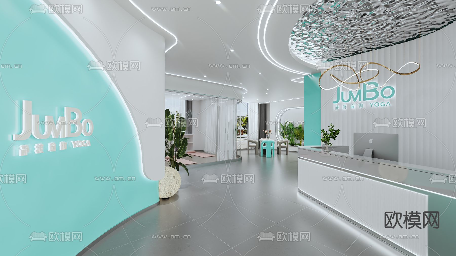 瑜伽室 健身房3d模型下载（渲染图1）