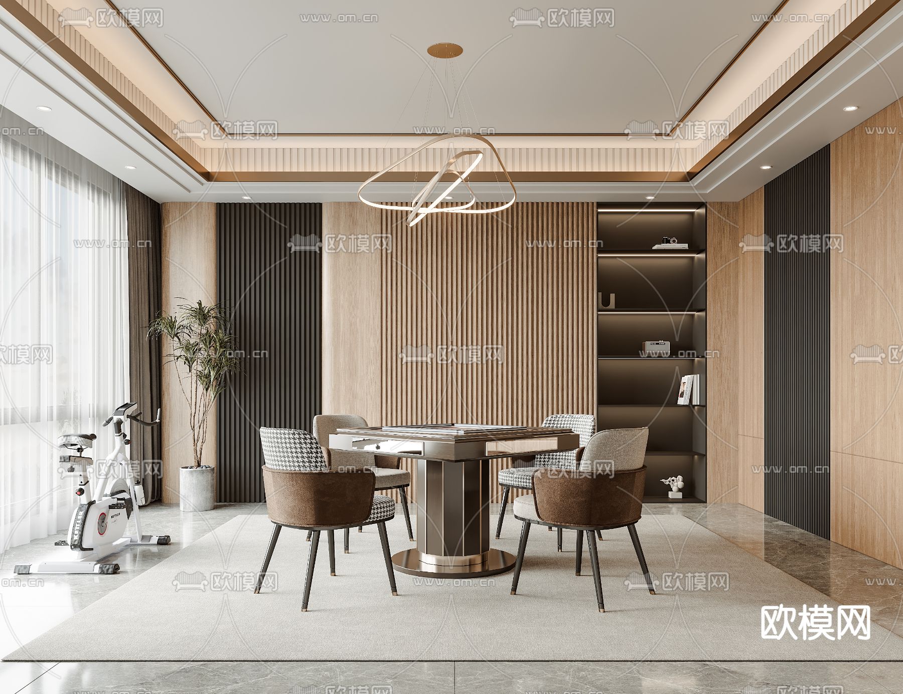 现代棋牌室3d模型下载