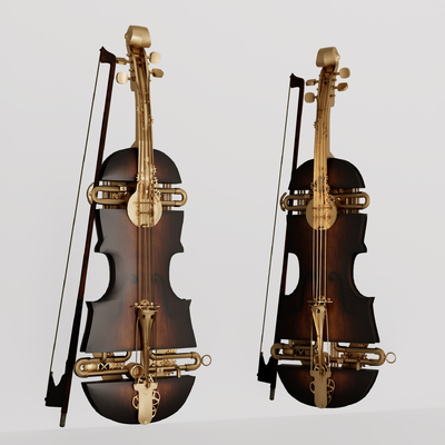  复古小提琴su模型 