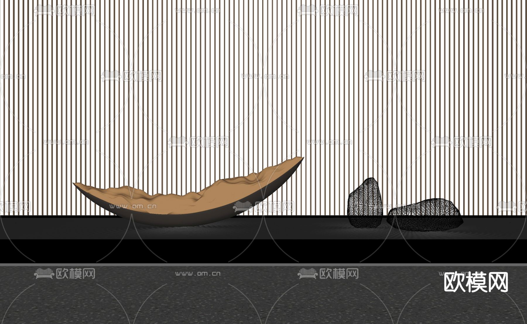 船型雕塑 艺术装置su模型下载（渲染图2）