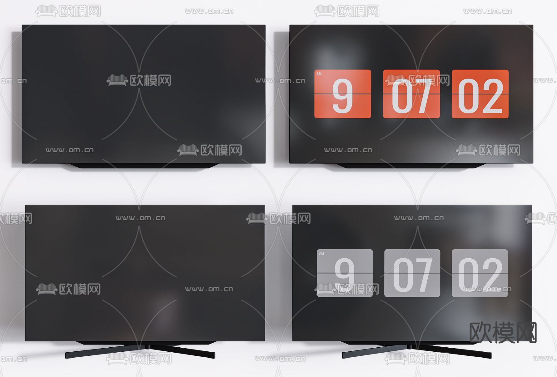 现代电视机su模型下载（渲染图1）