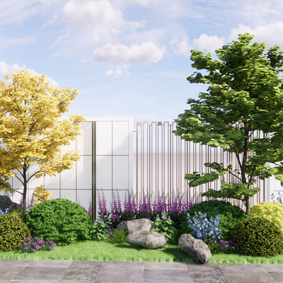  景观树 灌木丛 植物堆su模型 