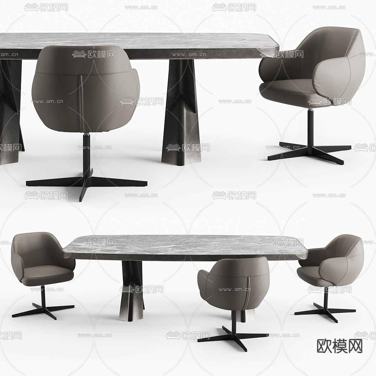 Cattelan Italia 会议桌 会议台su模型下载（渲染图1）
