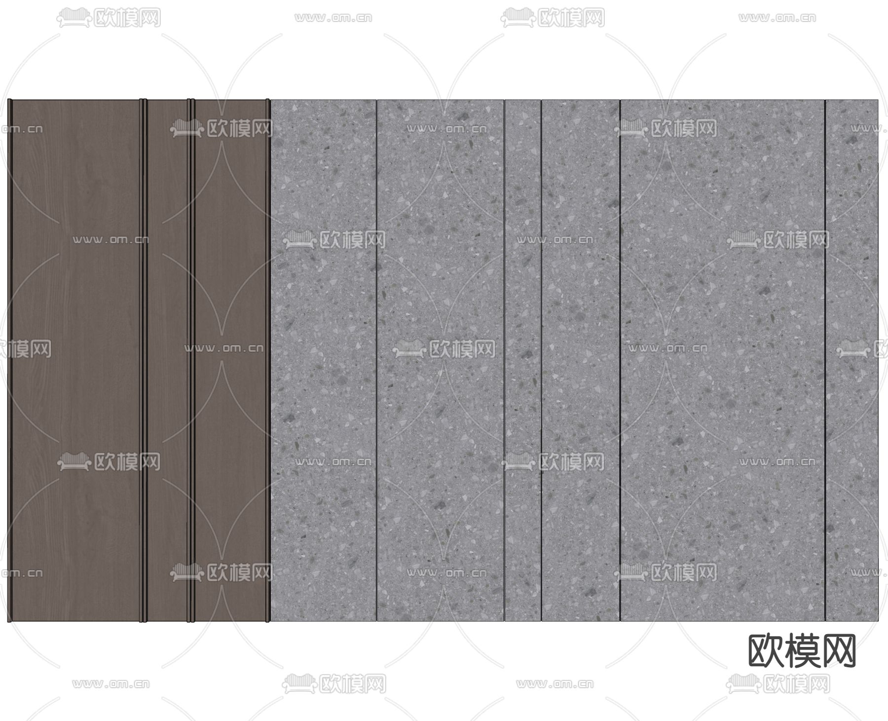 背景墙 护墙板su模型下载（渲染图2）