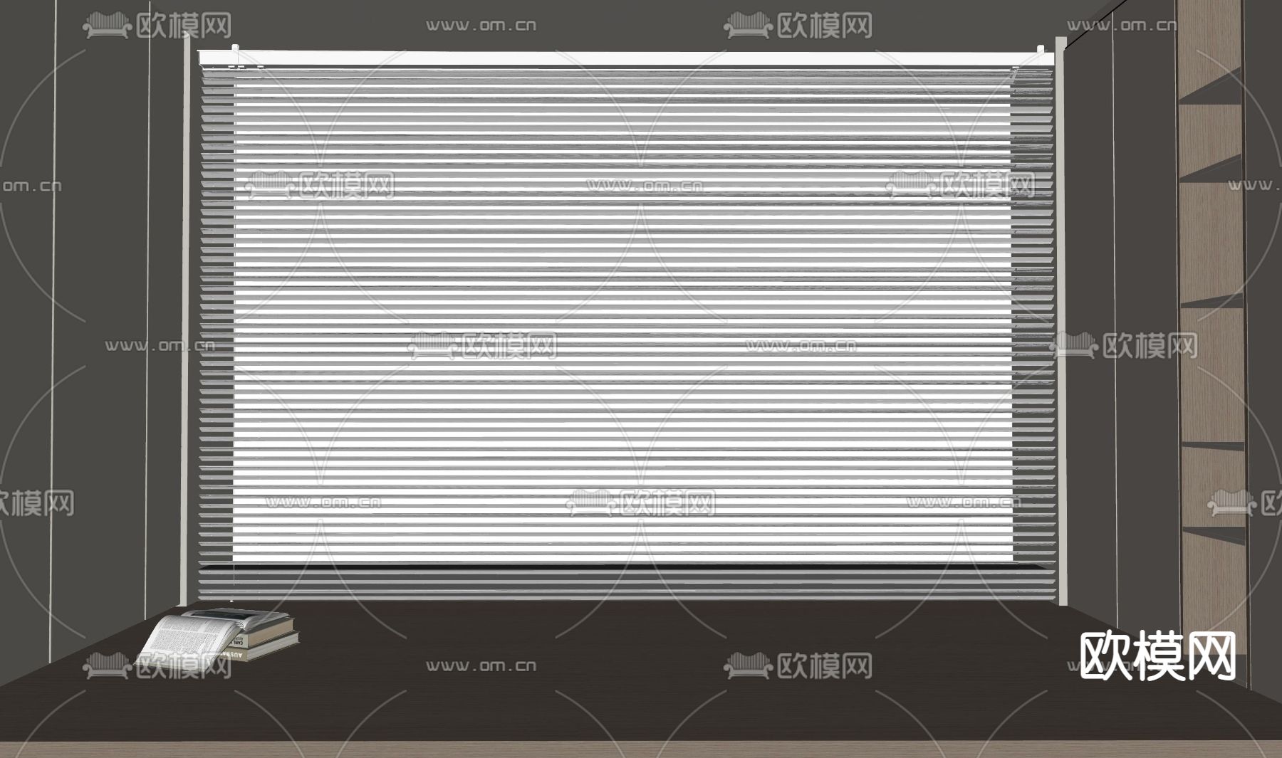 窗帘 梦幻帘 百叶帘su模型下载（渲染图2）
