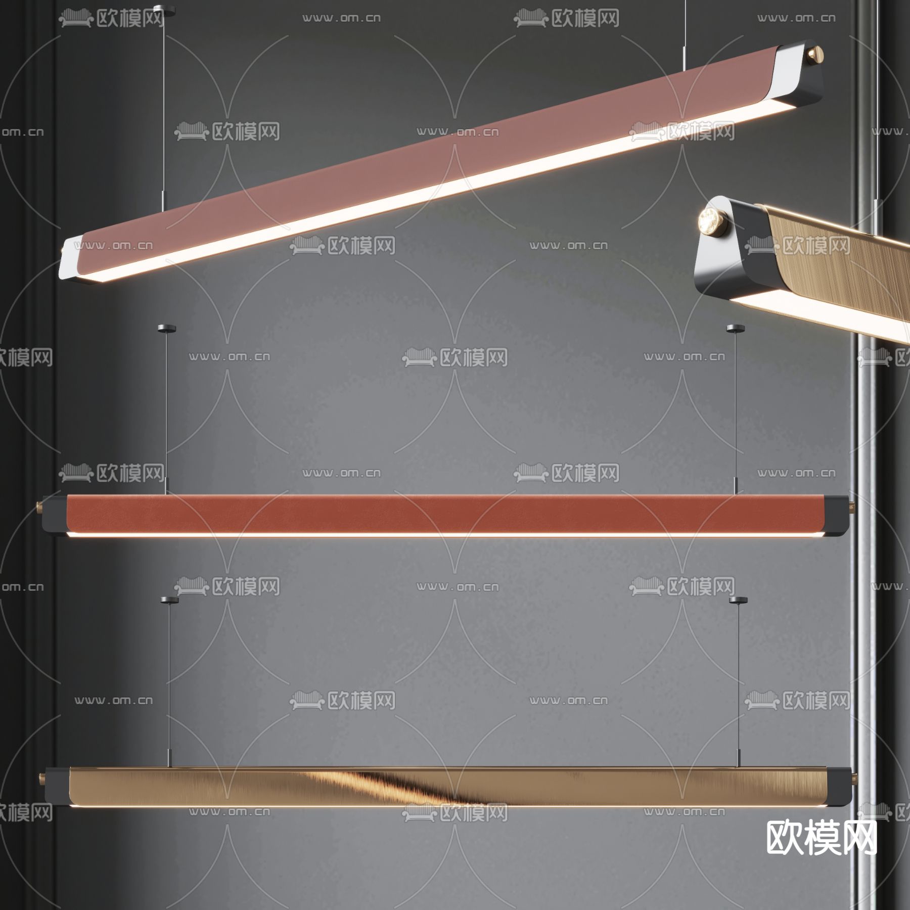 长吊灯 办公吊灯3d模型