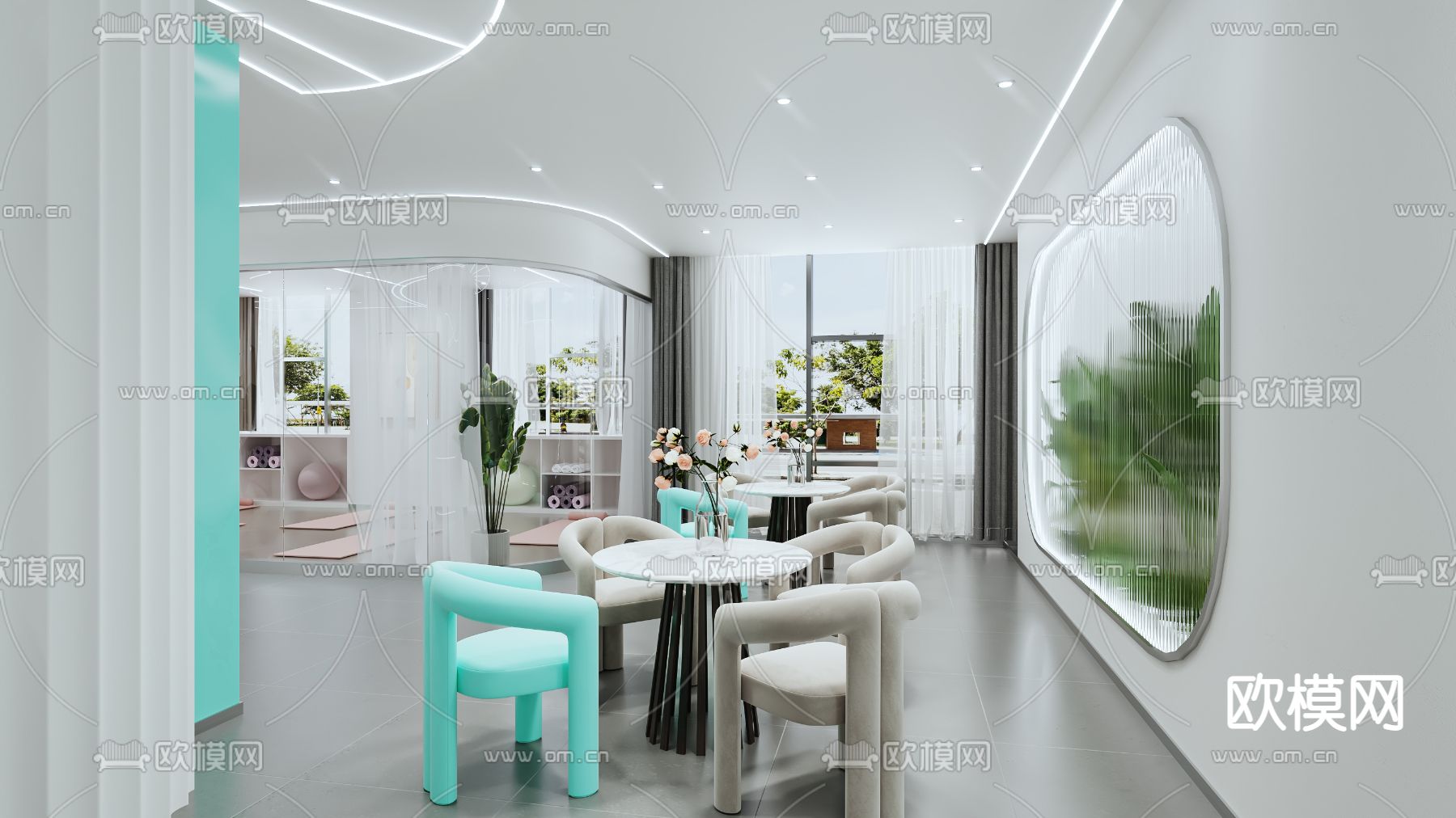 瑜伽室 健身房3d模型下载（渲染图5）