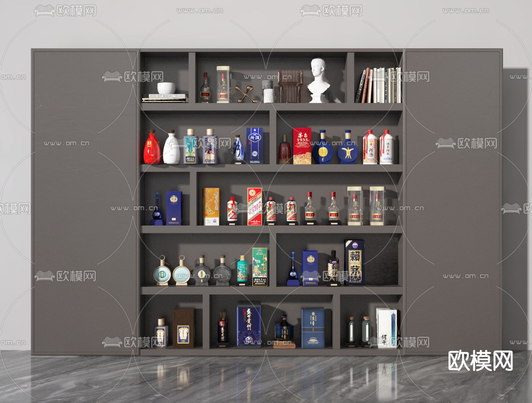 洋酒 国酒 酒水 酒瓶su模型下载（渲染图1）