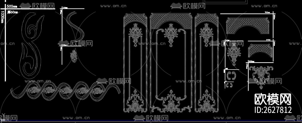 法式拼花CAD图库下载（渲染图7）