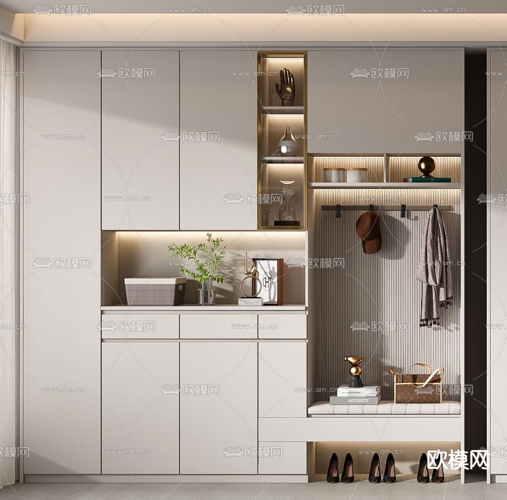 鞋柜 鞋帽柜3d模型下载（渲染图3）