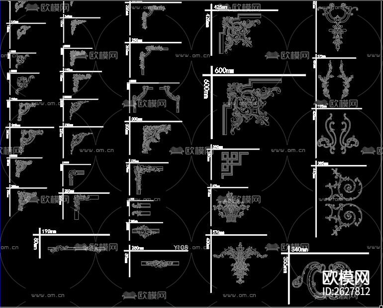 法式拼花CAD图库下载（渲染图1）