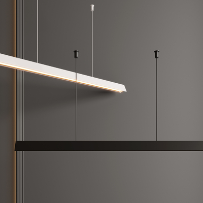  长条吊灯 办公灯su模型 