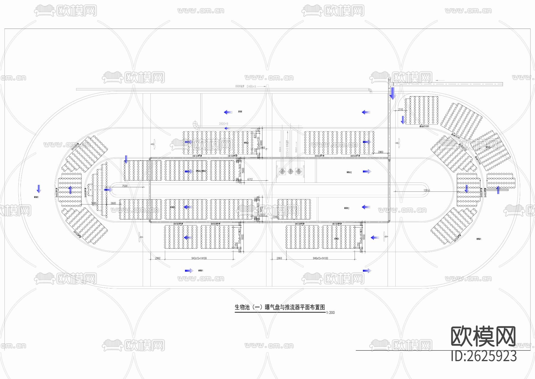 污水处理厂CAD施工图下载（渲染图5）