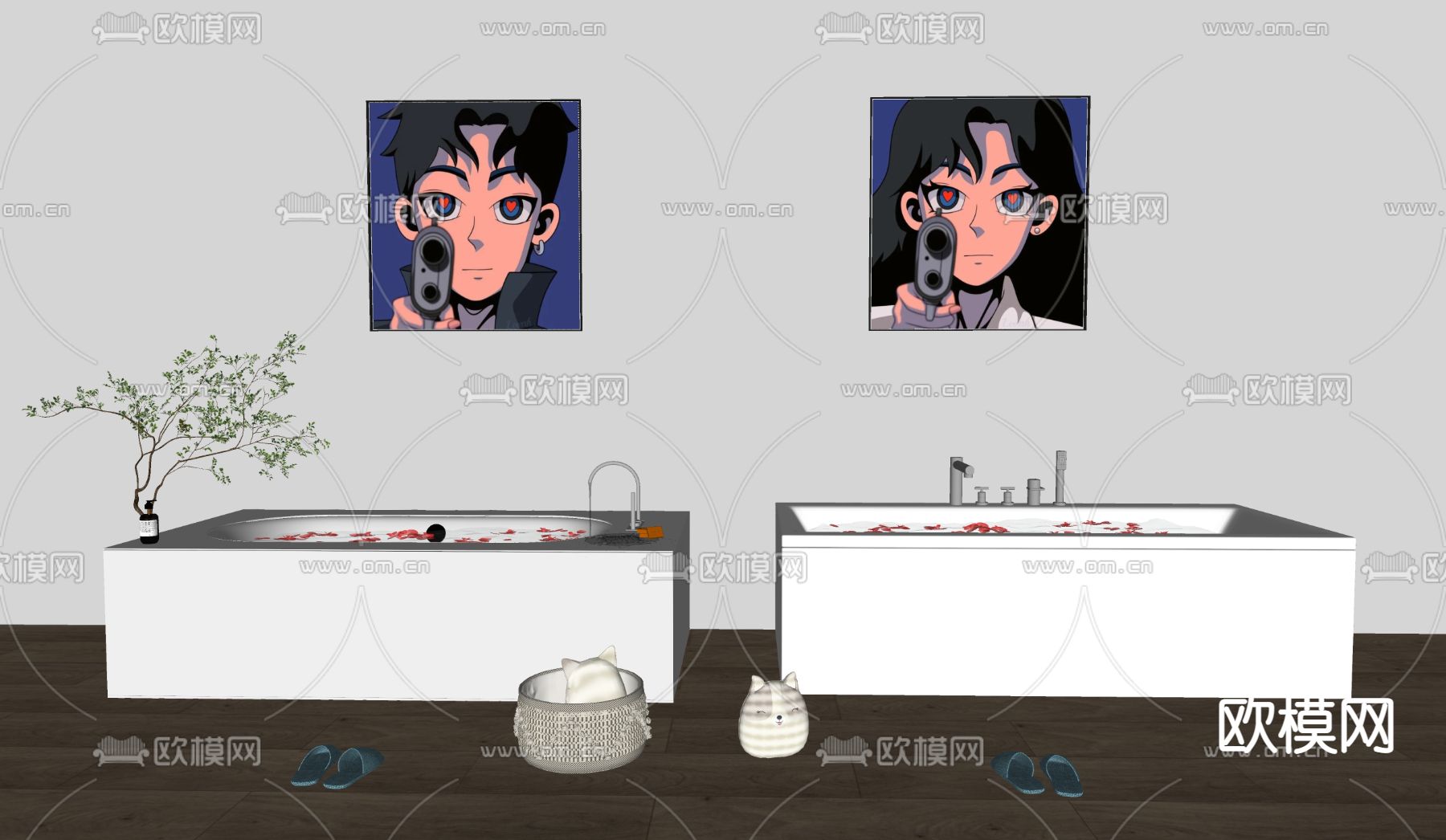 浴缸su模型下载（渲染图2）