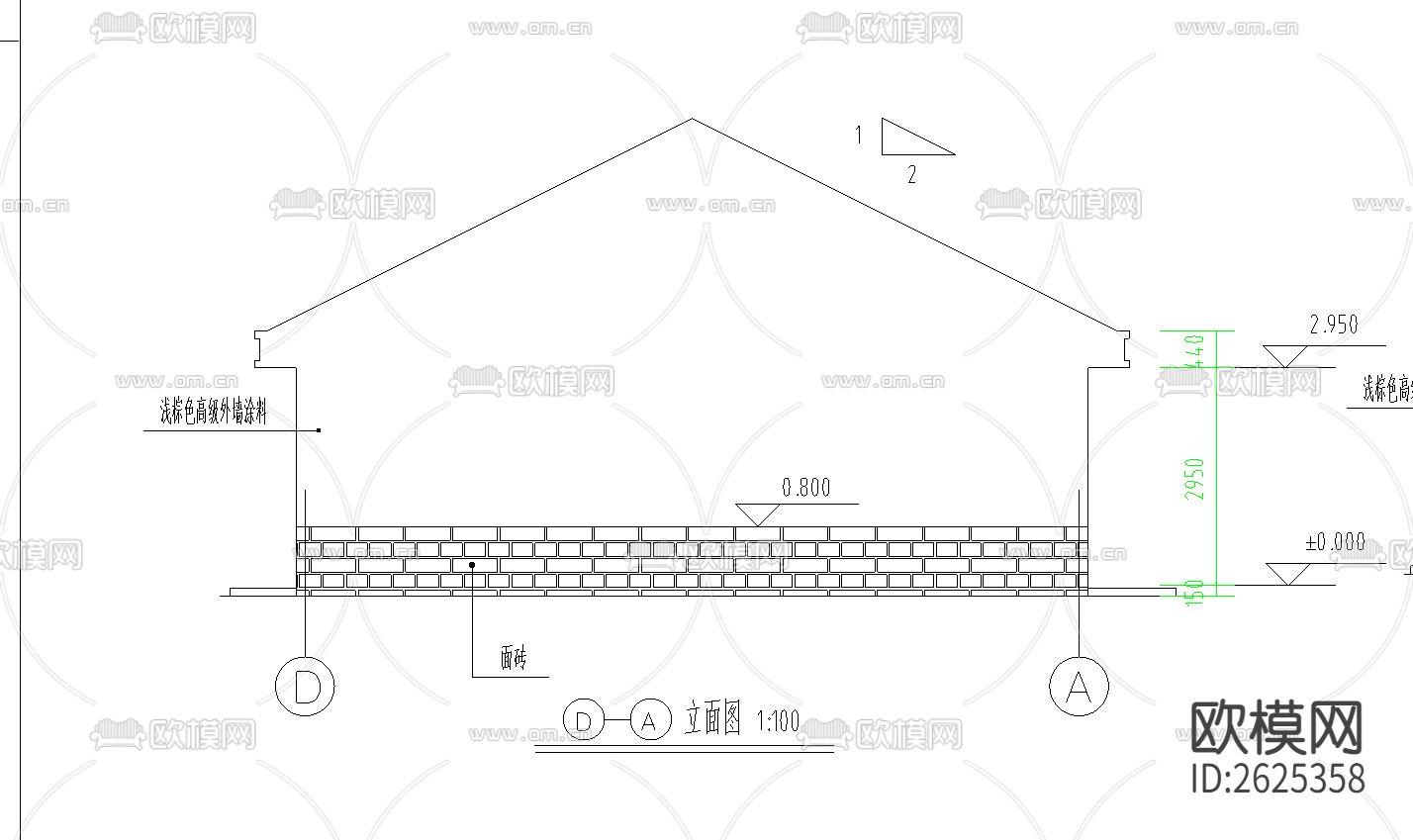 职工安置房CAD施工图下载（渲染图2）
