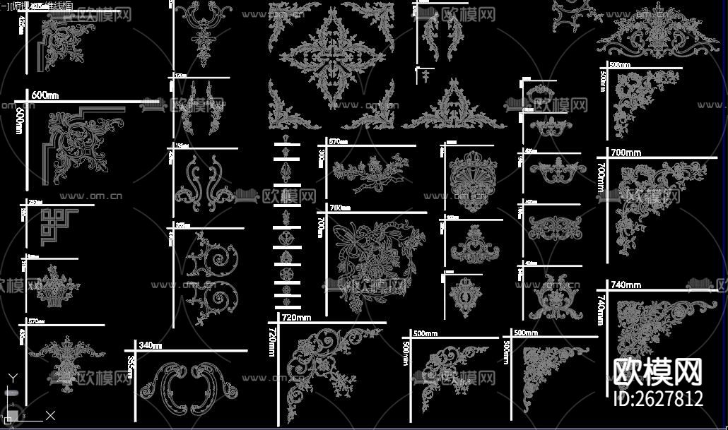 法式拼花CAD图库下载（渲染图5）