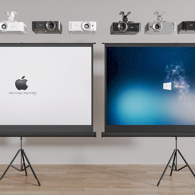  投影仪 支架幕布su模型 