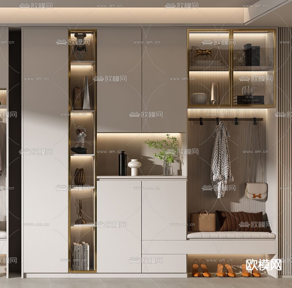 鞋柜 鞋帽柜3d模型下载（渲染图2）