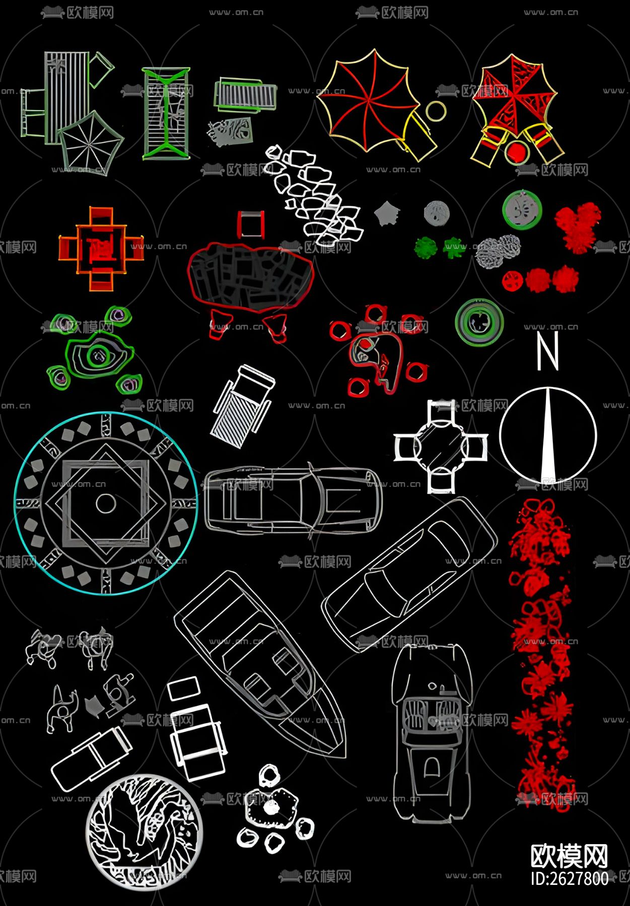 户外小品CAD图库下载（渲染图4）