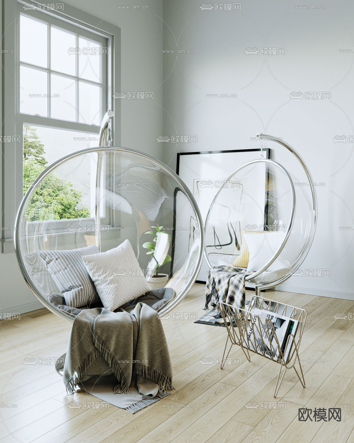 透明吊椅3d模型下载