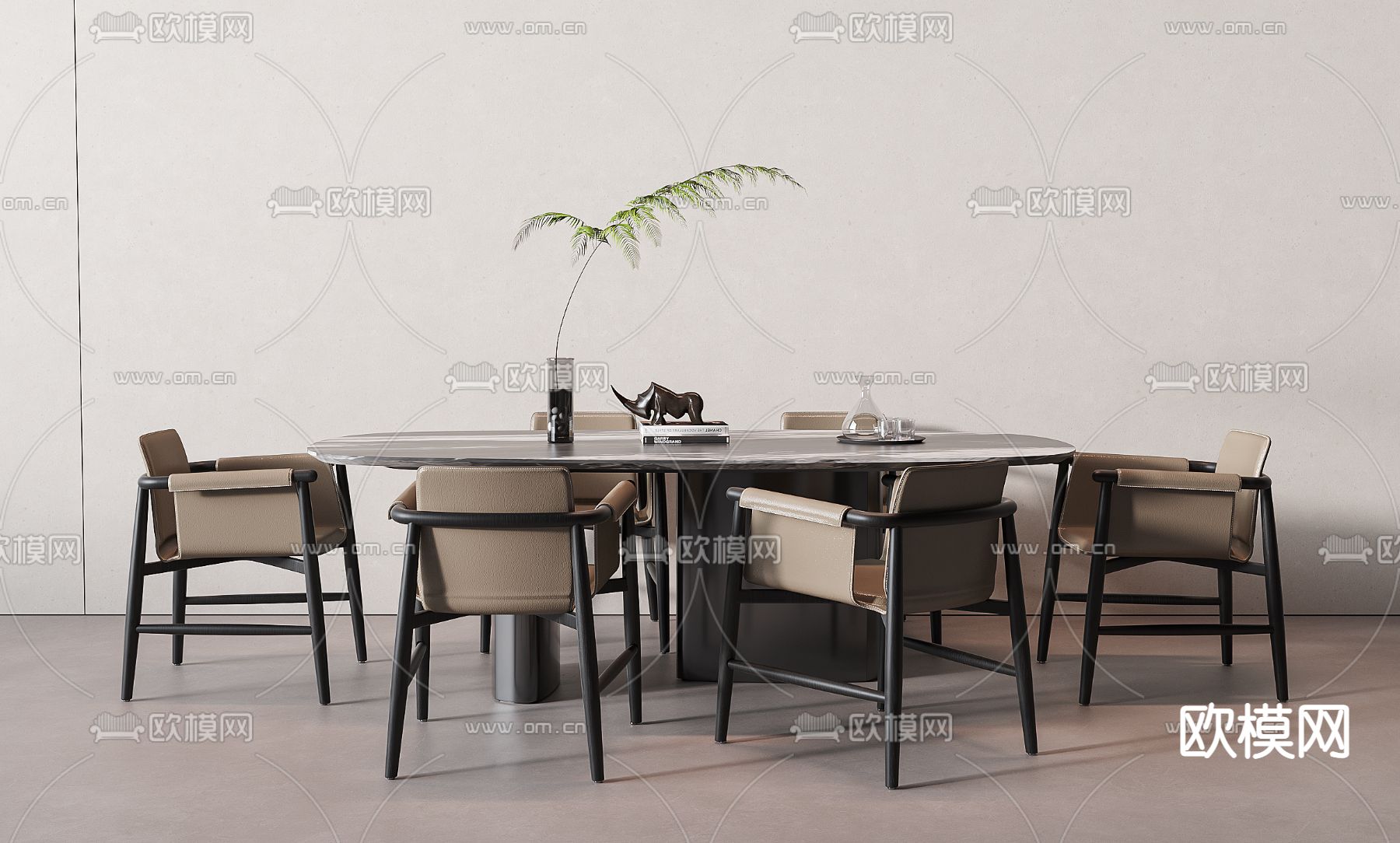 现代餐桌椅3d模型下载