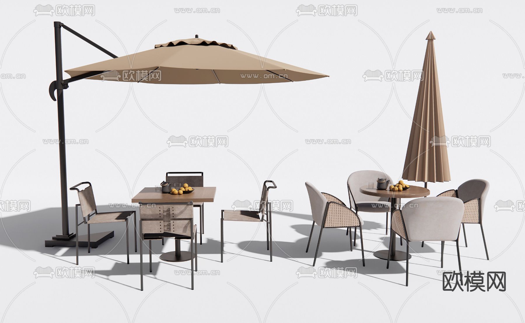 户外桌椅3d模型下载