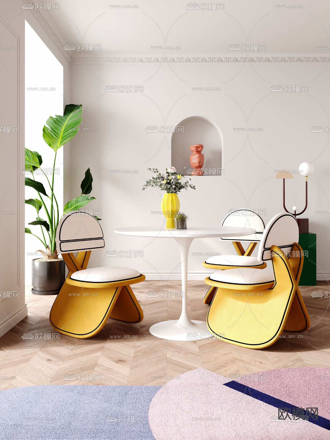 休闲桌椅3d模型下载