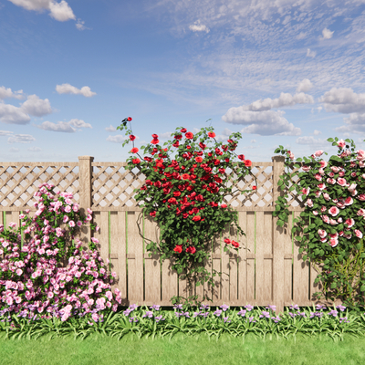  现代植物墙 爬藤植物su模型 