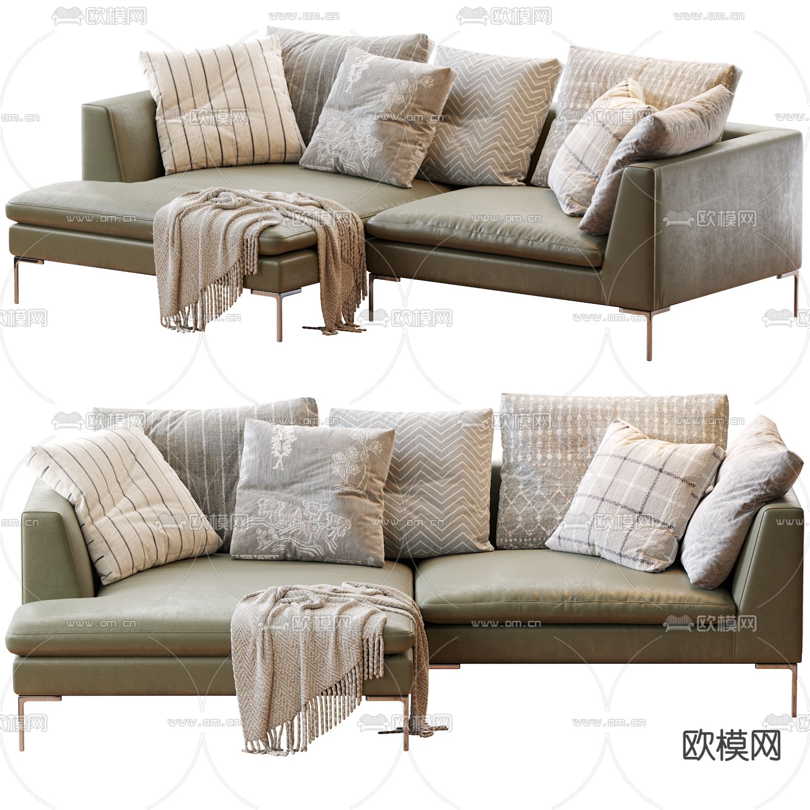 转角沙发3d模型下载