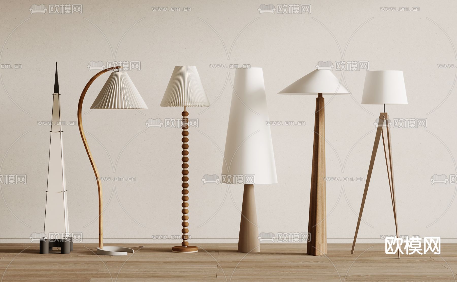 侘寂落地灯3d模型下载