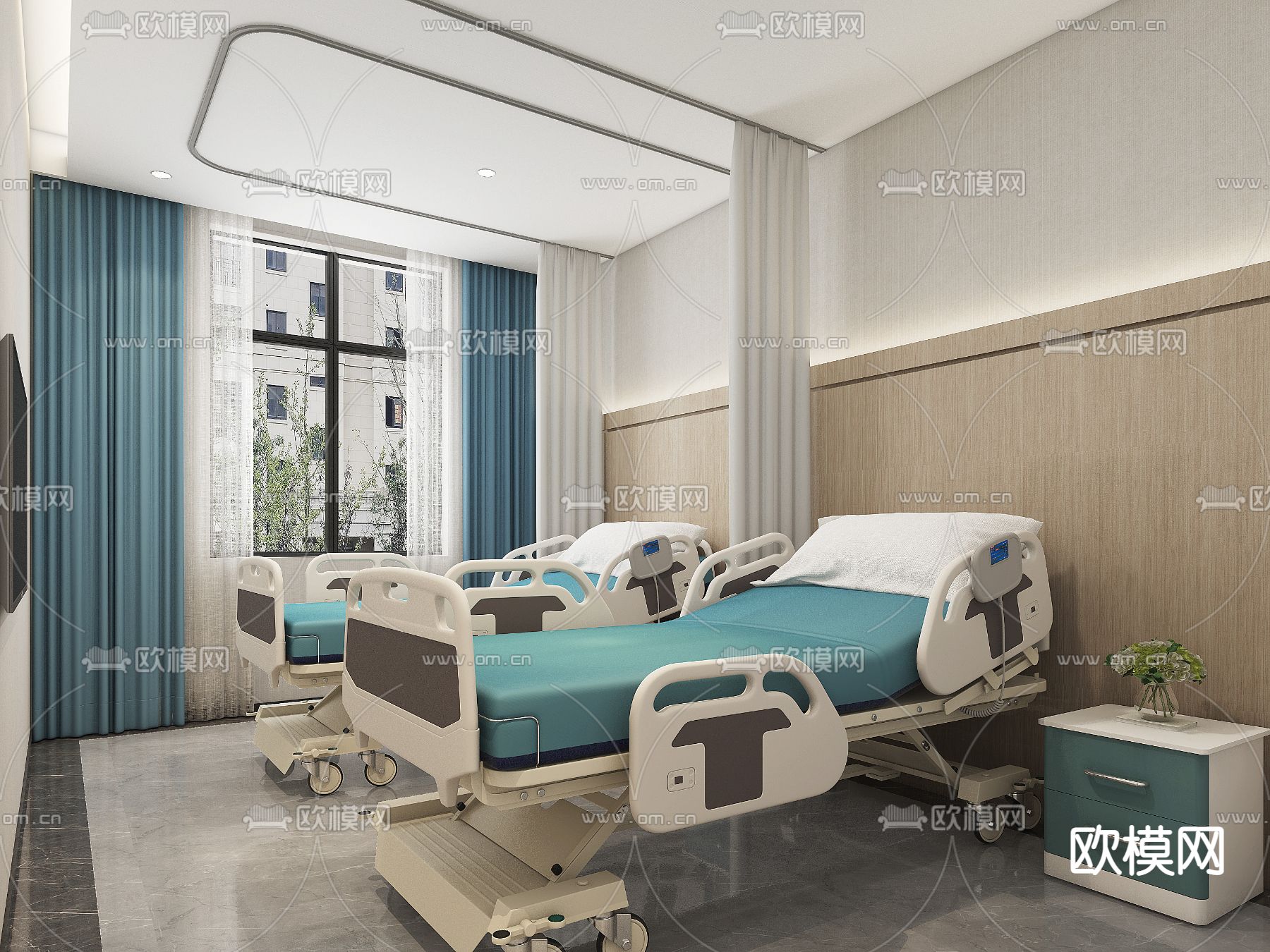 医院病房3d模型下载