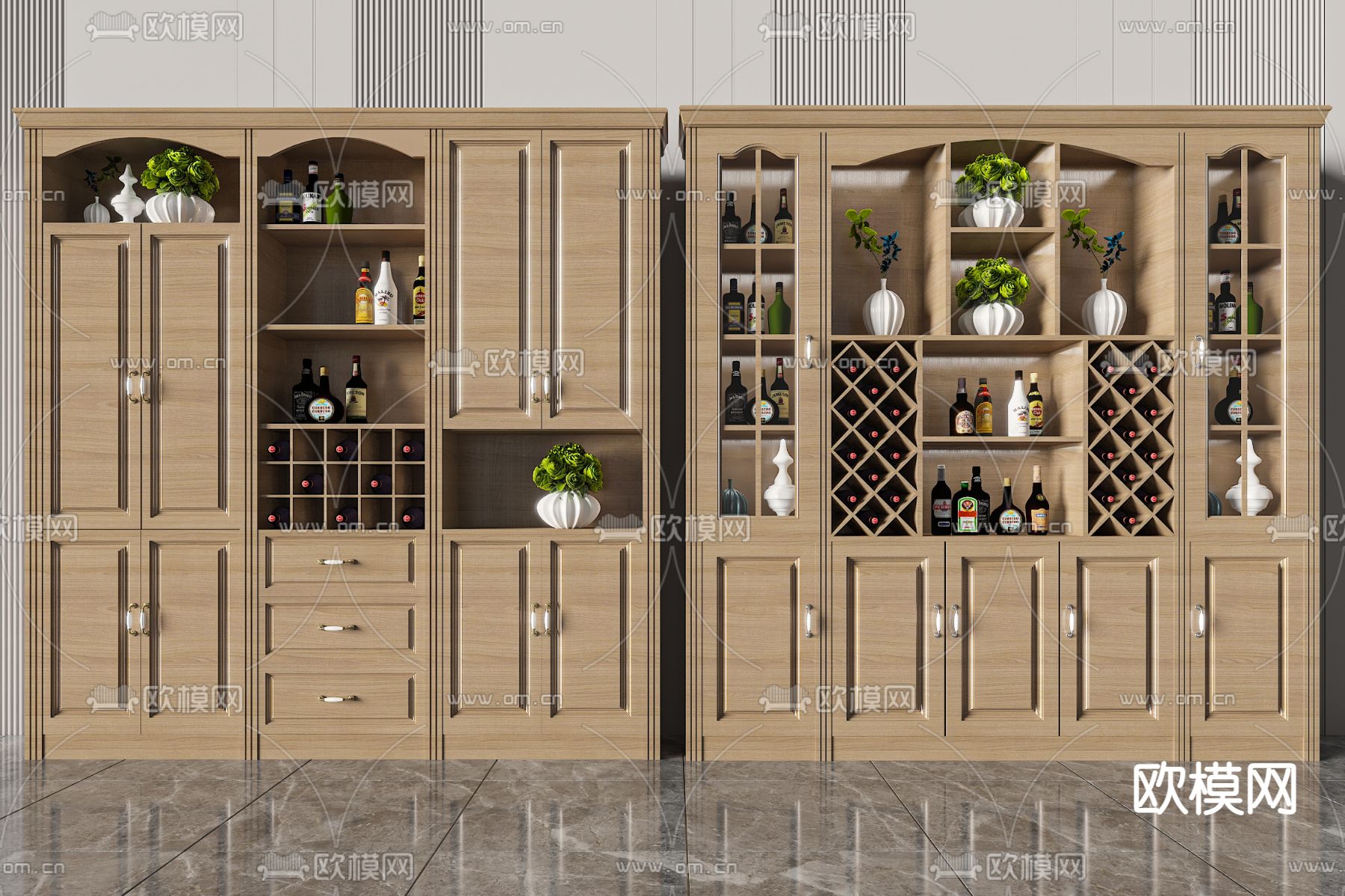 酒柜3d模型下载