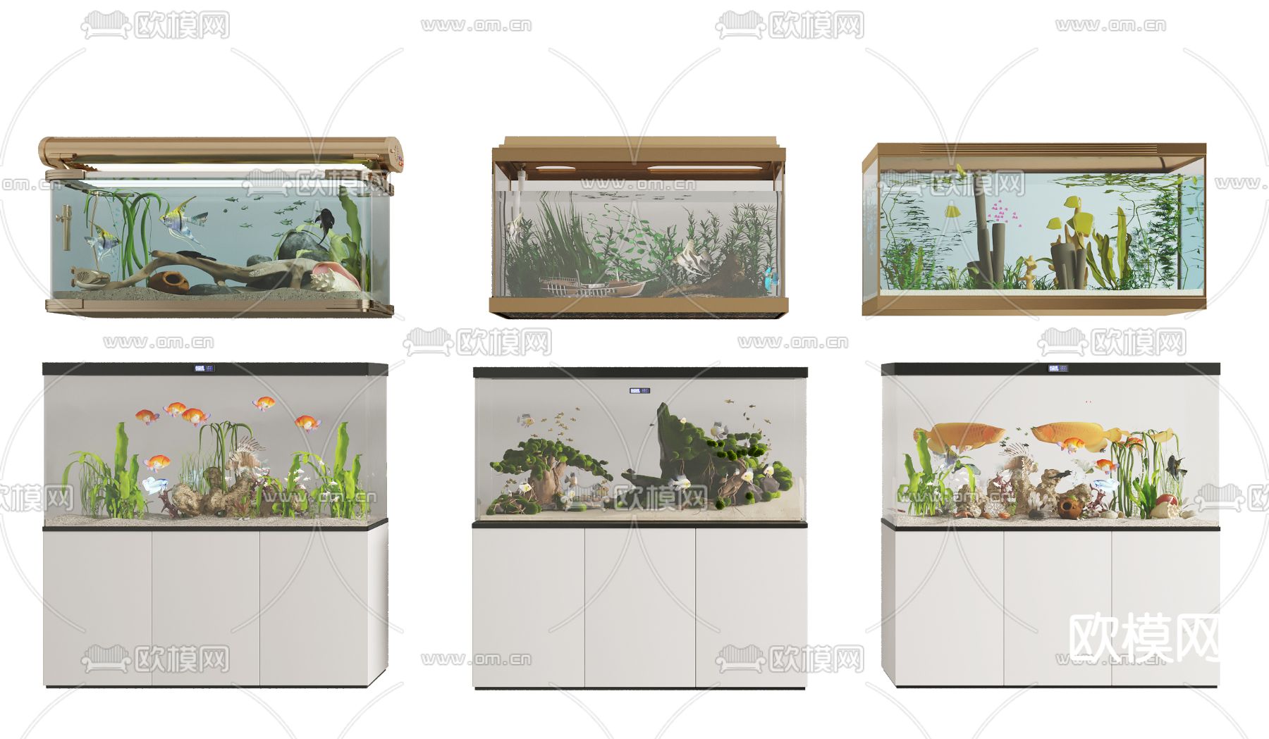 鱼缸 水族箱3d模型下载