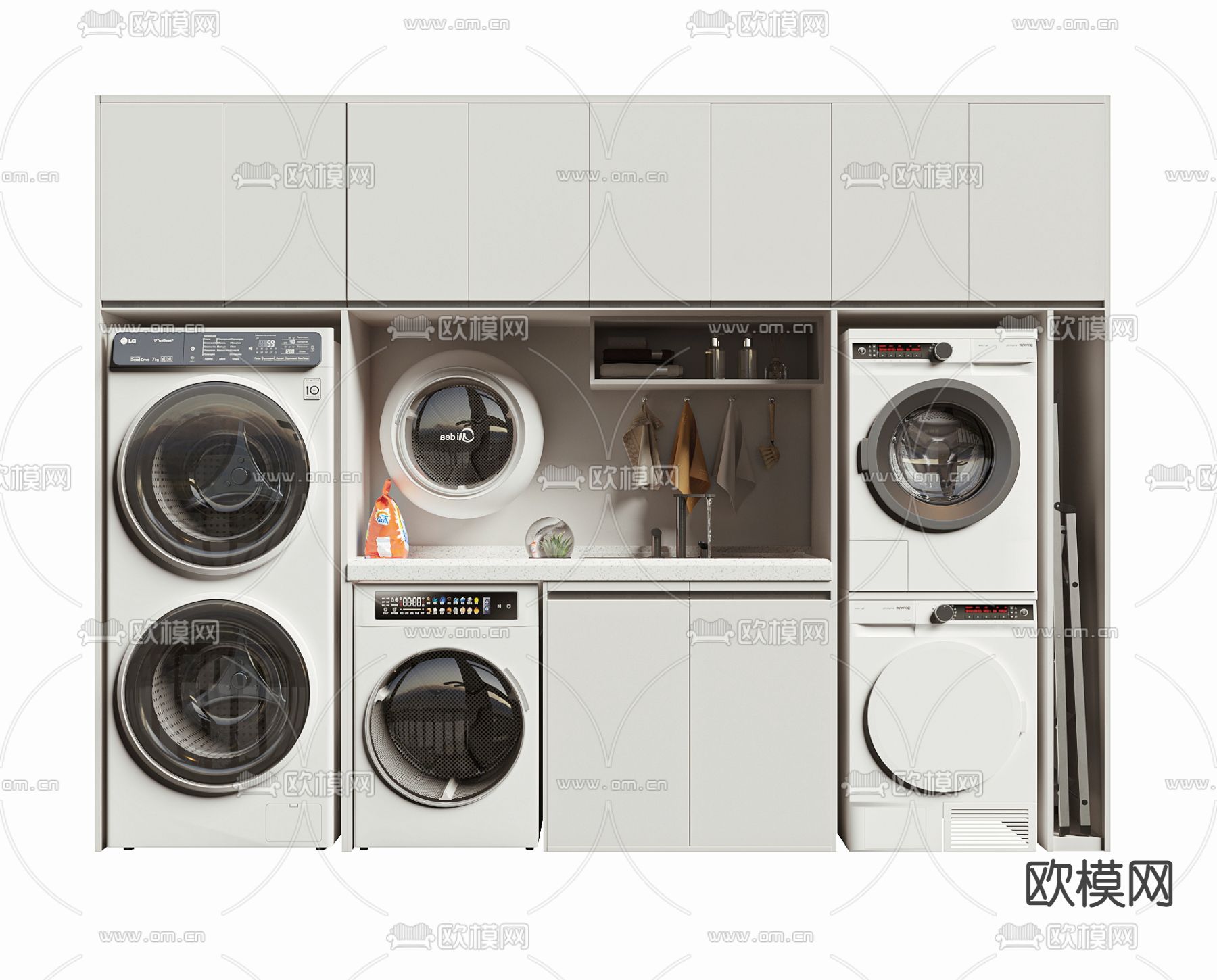 洗衣机su模型下载（渲染图1）