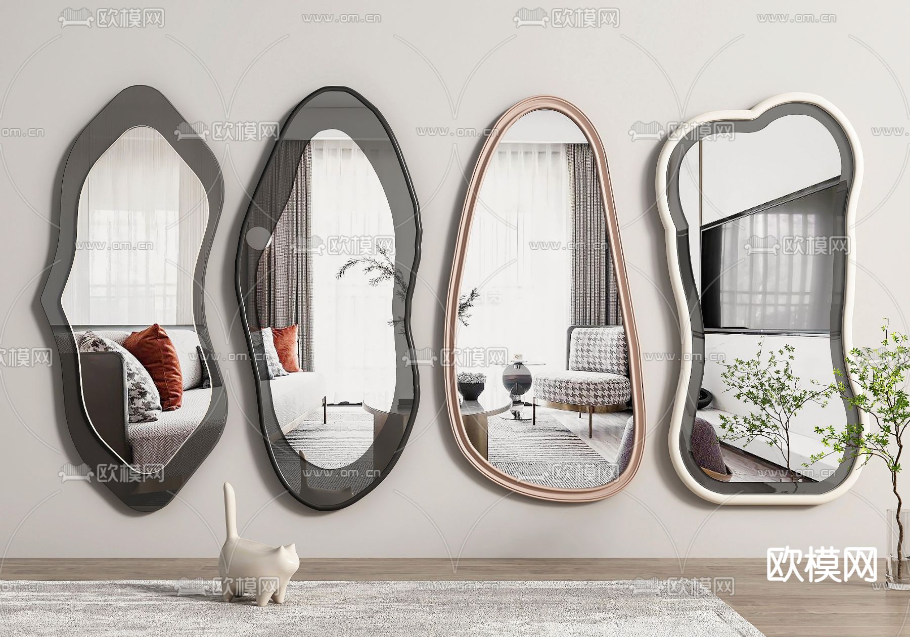 镜子 全身镜 穿衣镜3d模型下载