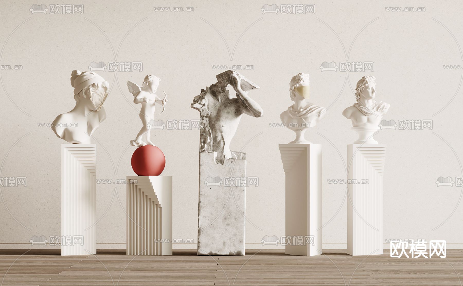 欧式人物雕塑 石膏雕塑3d模型下载