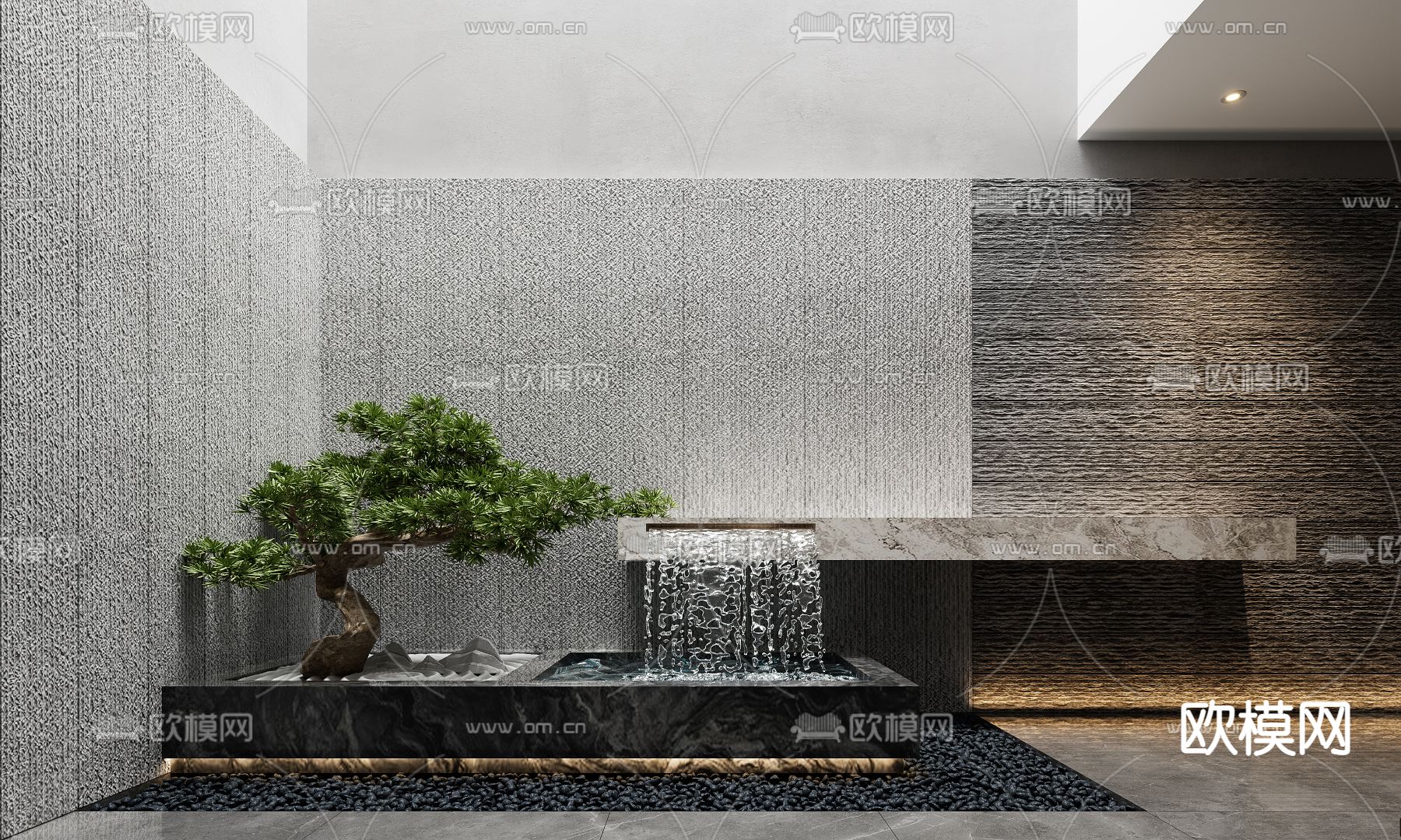 流水景观 水景小品3d模型下载_ID14075645_3dmax免费模型-欧模网