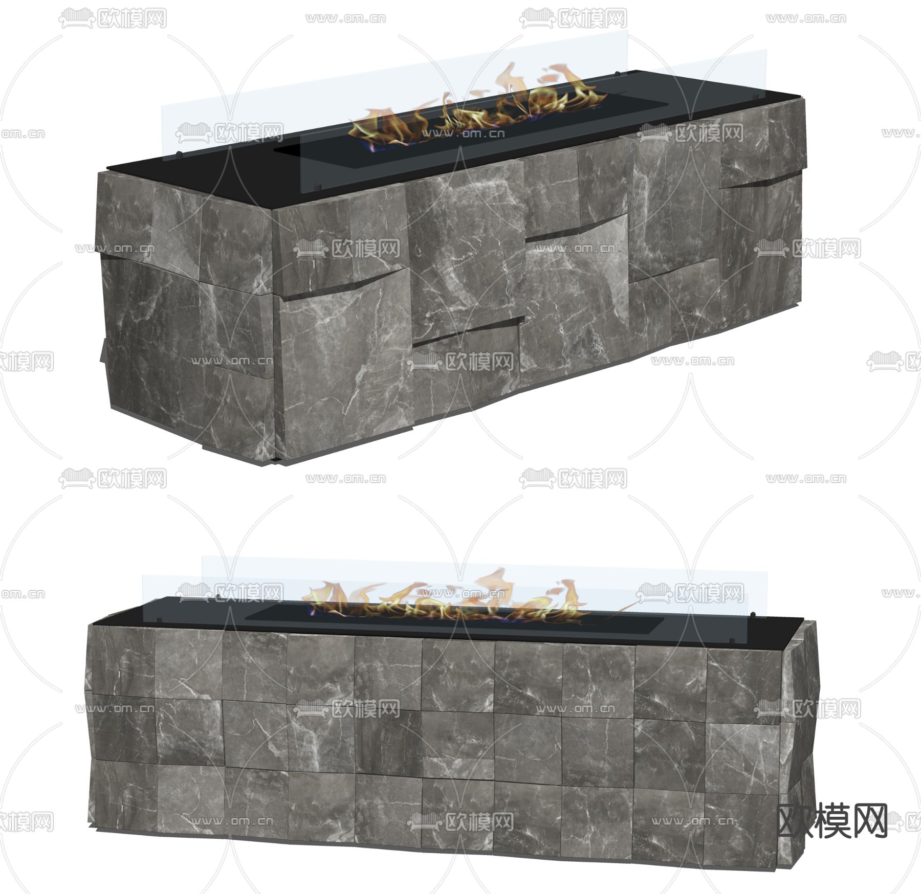kvadro 壁炉 火炉su模型