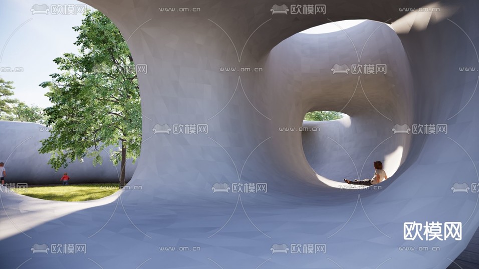 创意回廊 游乐设施su模型下载(渲染图3)
