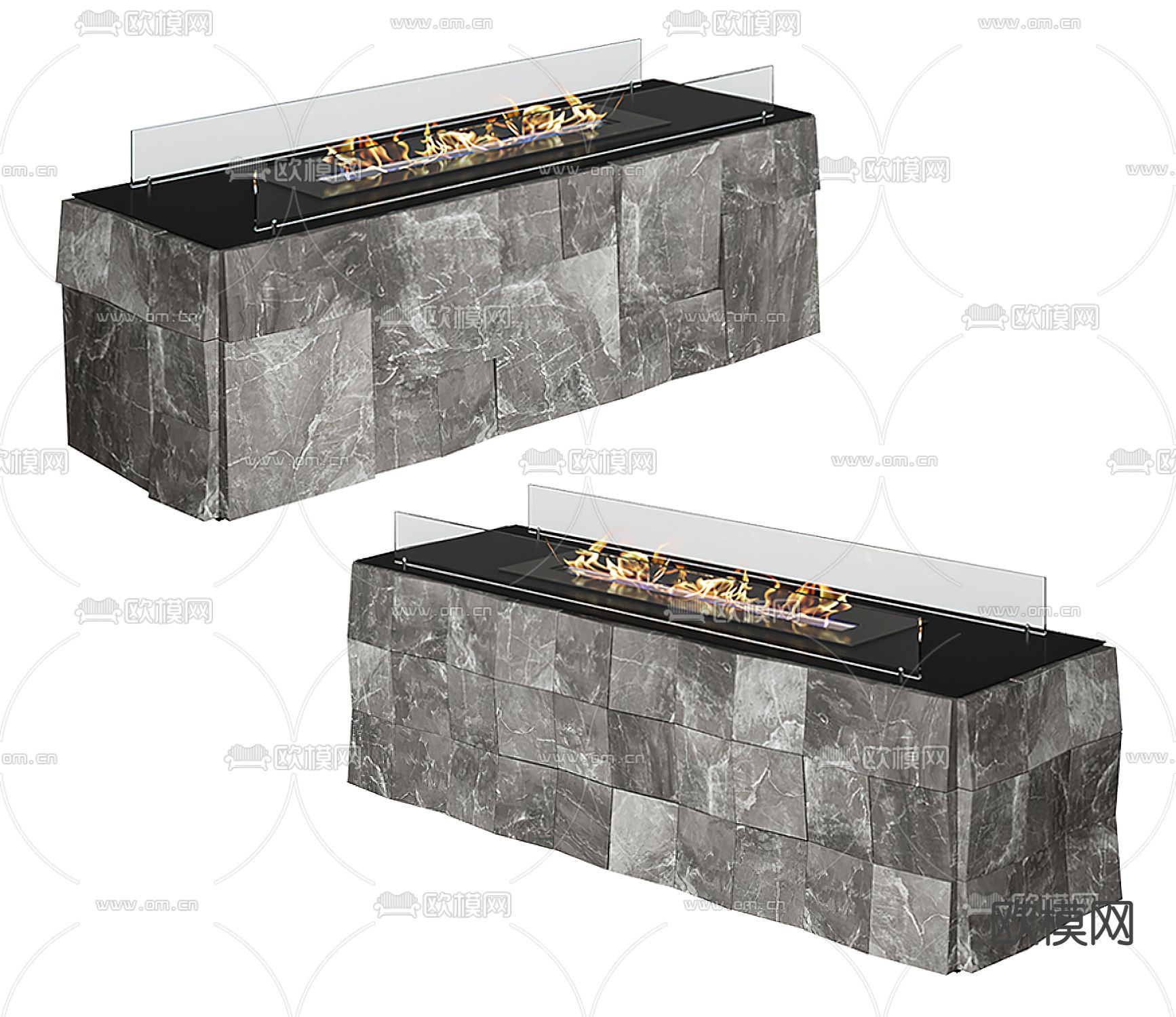 kvadro 壁炉 火炉su模型