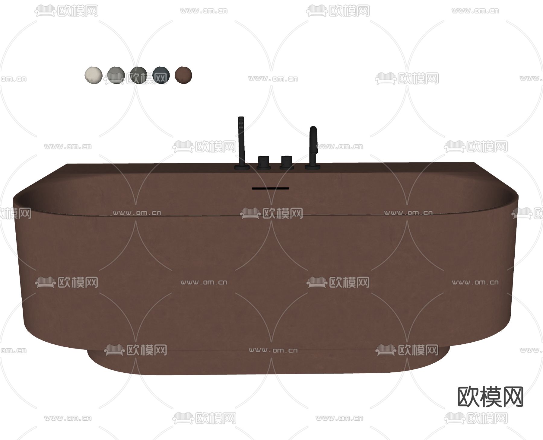 现代浴缸su模型下载（渲染图2）