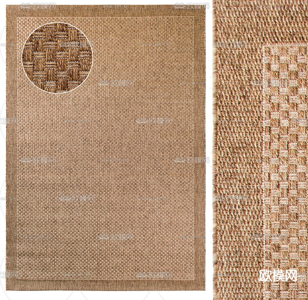 Alton 编织地毯 方毯su模型下载（渲染图1）