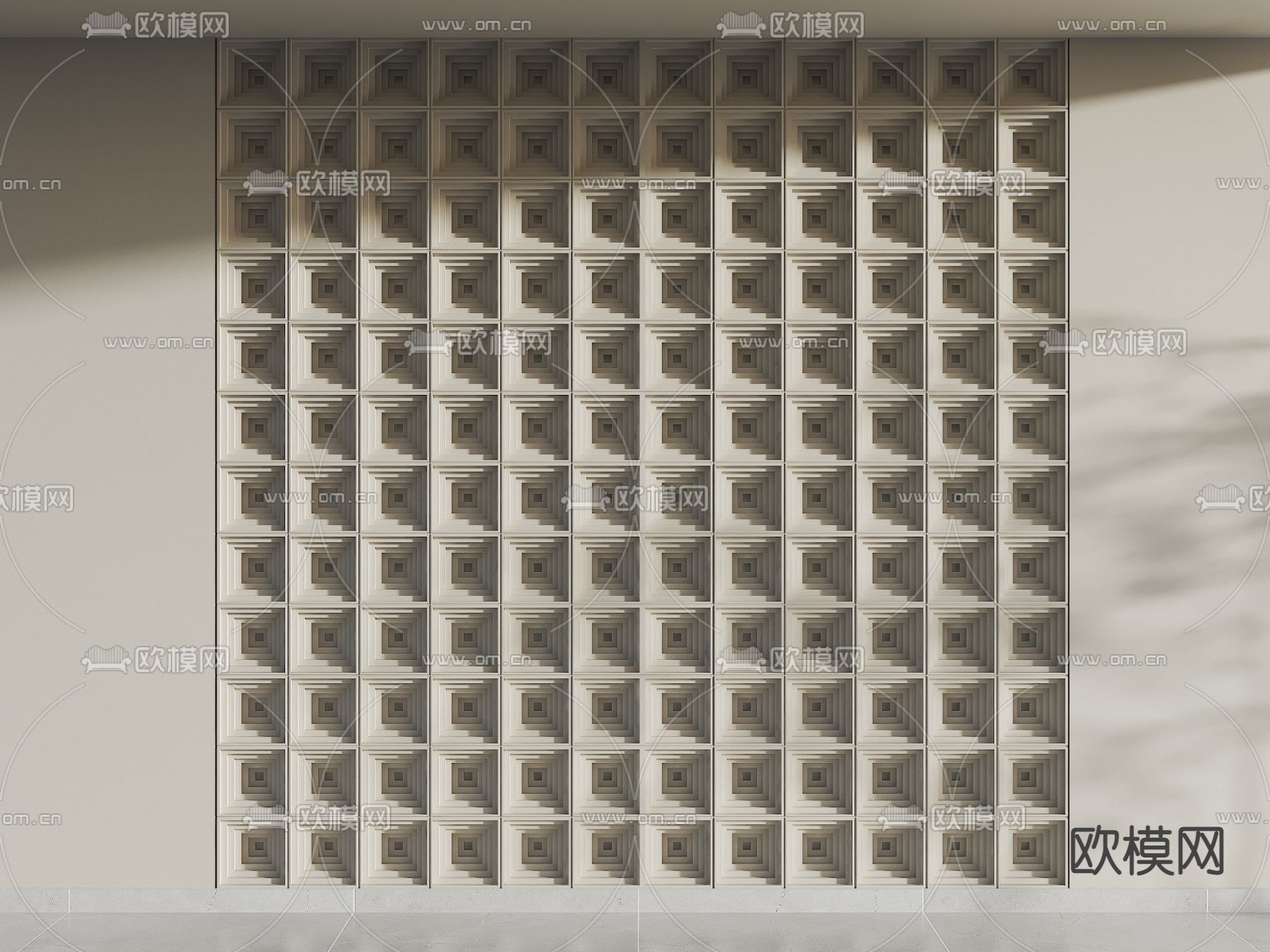 水泥砖屏风 隔断3d模型下载