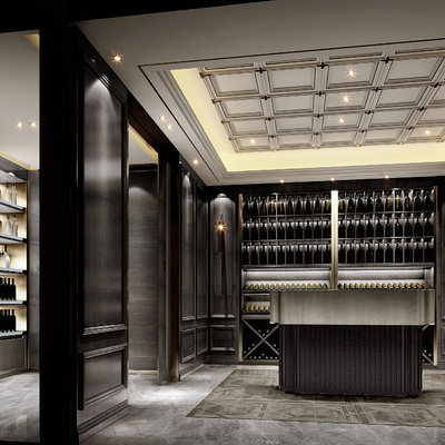  现代酒窖su模型 