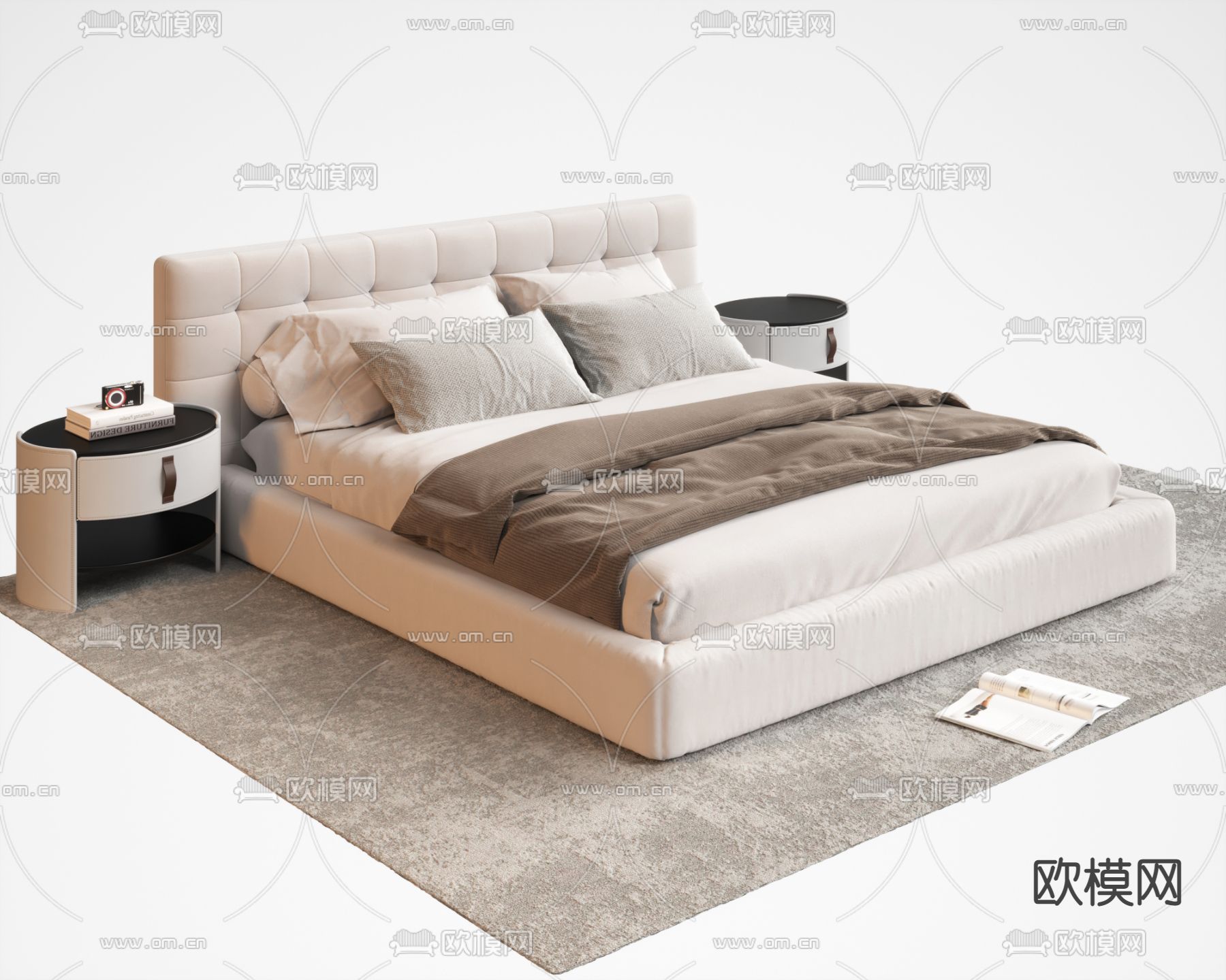 pertica 双人床3d模型下载