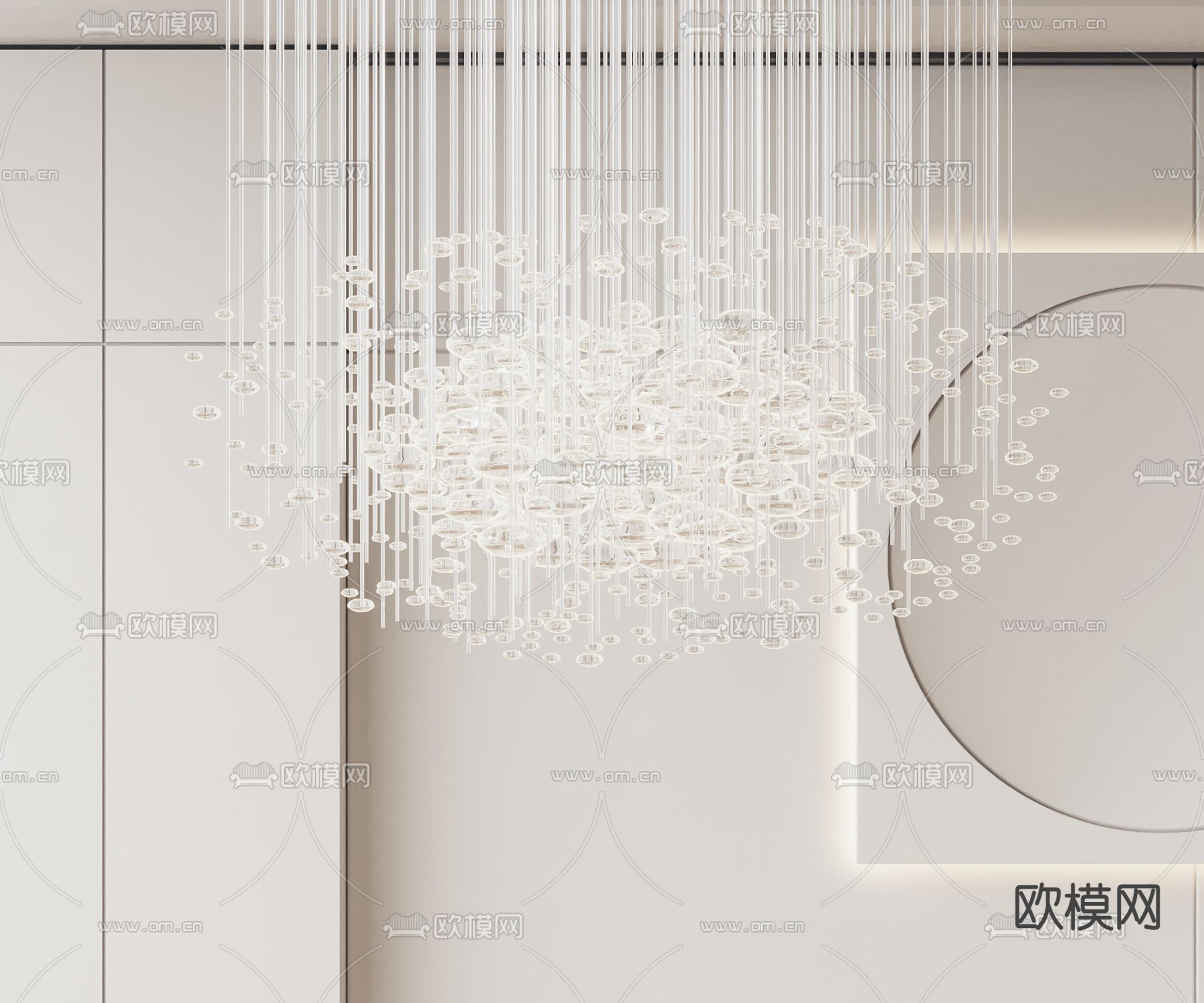 水晶吊灯 大堂吊灯 装饰灯3d模型下载_ID14078346_3dmax免费模型-欧模网