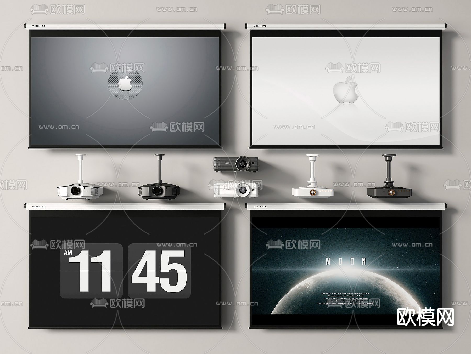 投影仪 投影幕布3d模型下载