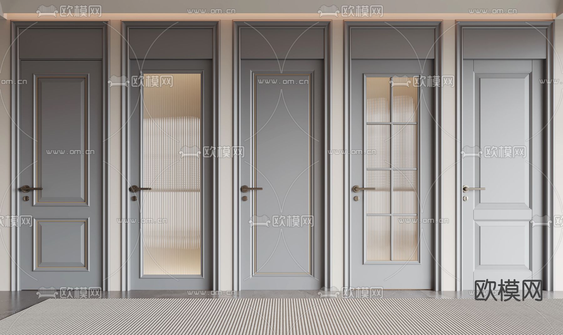 通顶门 单开门 厨卫门 房门3d模型下载