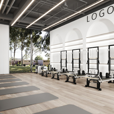  现代健身房 瑜伽室su模型 